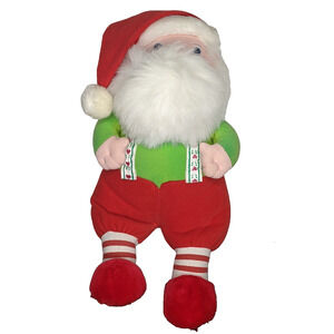 Vintage DAKIN MUSICAL SANTA Here Comes Santa Claus Sitting Plush 1988 WORKS